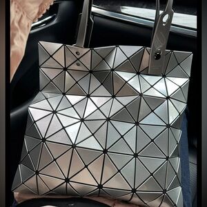 Issey Miyake Silver Geometric Bao Bao Tote